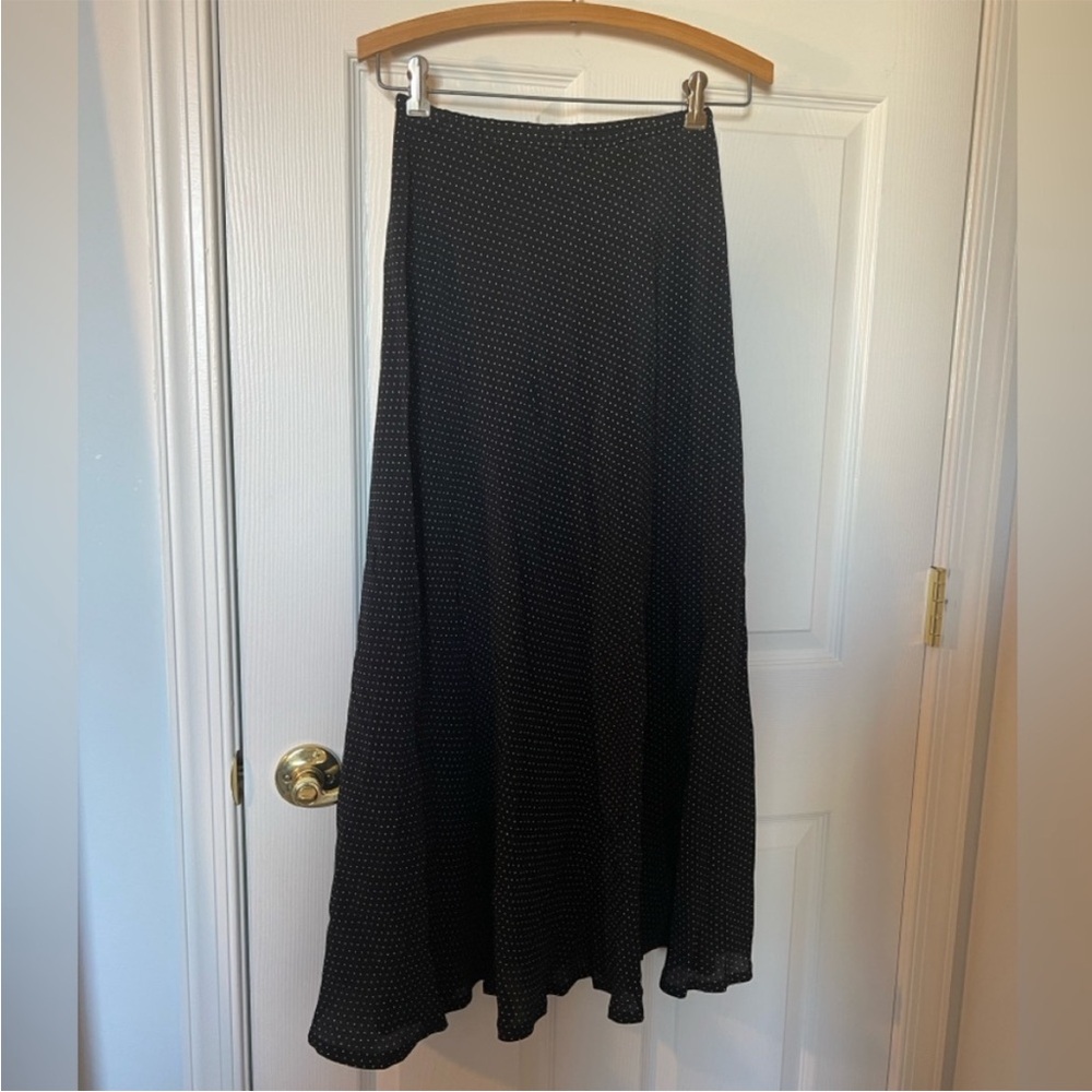 Vintage 90s Black Polka Dot Skirt